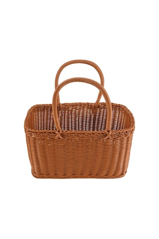 Xiaaokeji Ana Sayfa Alışveriş Sepeti El Sebze Sepeti Dekor Dokuma Rattan Çanta Kahverengi