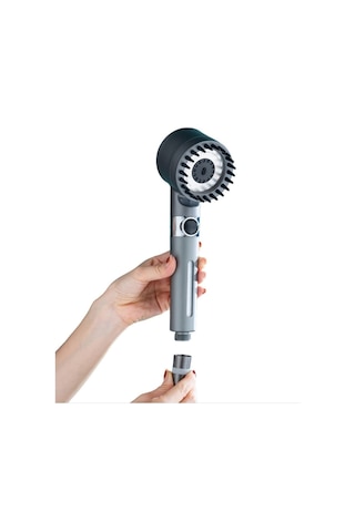 Masajlı 3 Fonk Duş Başlığı Duş Hortumu 150 Cm Ve Mafsal Set Siyah