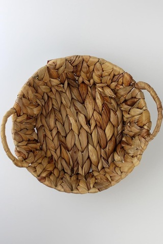 Hasır Rattan Ekmeklik Ekmek Sepeti Yuvarlak 23cm Çok Renkli