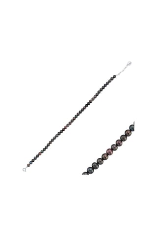6,5 Mm Siyah İnci Bileklik 23 Cm Gold Sarı Altın