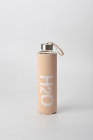 Tohana H2o Kılıflı Cam Matara 600 Ml Bej