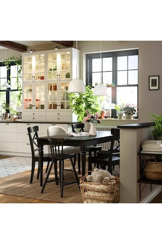 Ikea Siyah Sağlam Yemek Masası - Açılır Yemek Masası