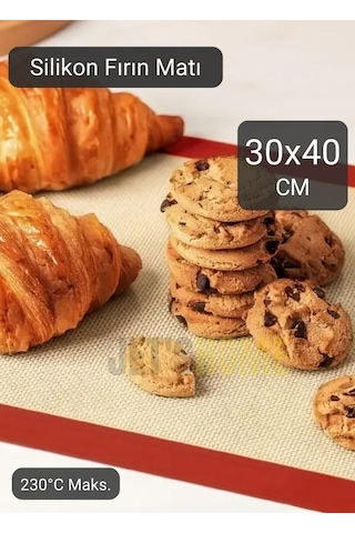 Silikon Mat Silpat Pişirici Mat Fırın Matı 40 30 Cm Kahverengi