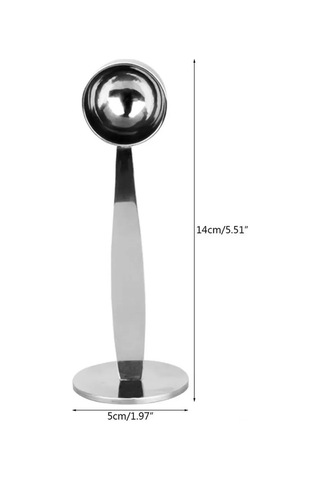 Pazly 2'si 1 Arada Gümüş Paslanmaz Çelik Espresso Ölçek Ve Presleme Kaşığı - Kahve Tutkunları İçin Gümüş