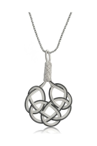 Himarry Gümüş Kazaziye Örgü Kadın Kolye Beyaz