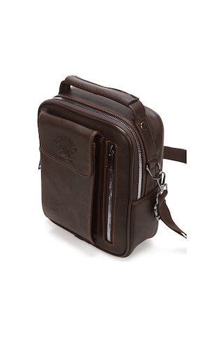 Newish Polo Erkek Deri Kapaklı Omuz Ve El Çantası 17x22cm New337 Kahverengi - Taba