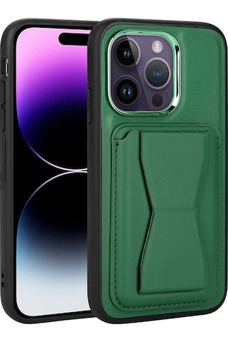Apple Uyumlu iPhone 14 Pro Max Kartlıklı Standlı Pu Deri Zore Memo Kapak