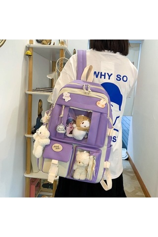 Weichuang01 Öğrenci Weichuang01 Kapasiteli Okul Çantası 5 Adet Mor