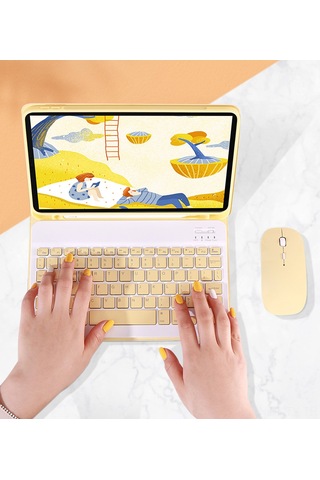 Teltree İpad Uyumlu Pro 11" 2021 Ve Mini 1-5 İçin Siyah Yeşil Kablosuz Bluetooth Klavye+fare+koruyucu Kılıf - Dayanıklı, Kompakt, Çift Modlu