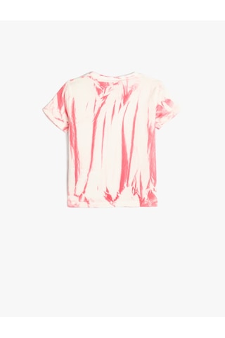 Koton Tişört Batik Desenli Kısa Kollu Bisiklet Yaka Pamuklu Pembe Desenli 4smg10200ak Pembe Desenli
