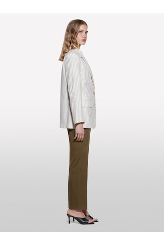 Sisley Keten Karışımlı Düğmeli Cepli Blazer Ceket Kadın Siyah Ceket - 325p25ıclw030 Beyaz Mix