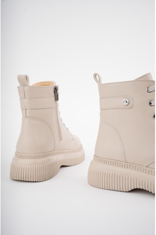 Muggo Lucinda Garantili Kalın Taban Fermuarlı Bağcıklı Kadın Postal Bot 001