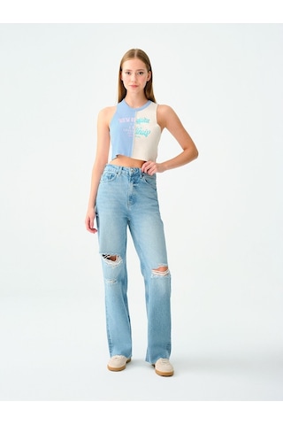 LOFT Crop Kadın Atlet Mavi