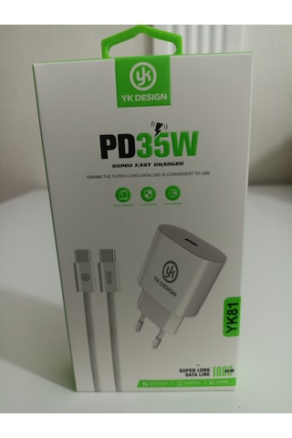 Yk Desing Yk81 Pd35w Süper Hızlı Şarj Seti Başlık +Kablo Set Halinde