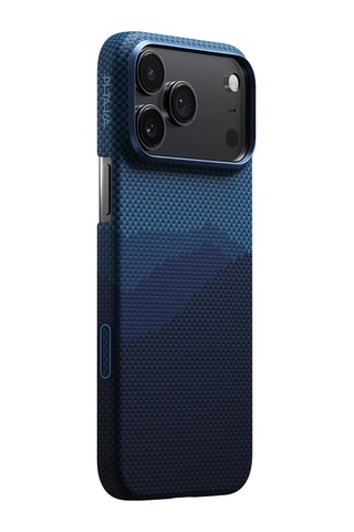 Apple Uyumlu iPhone 17 Pro Max Kılıf M-safe Şarjlı Aramid Fiber Pitaka Tactile Woven Starpeak Serisi Mavi Mavi