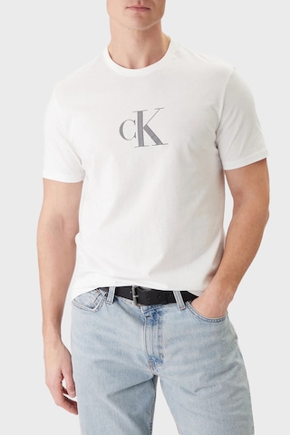 Calvin Klein Erkek T Shirt Lv04rf853g Yaf Beyaz Beyaz