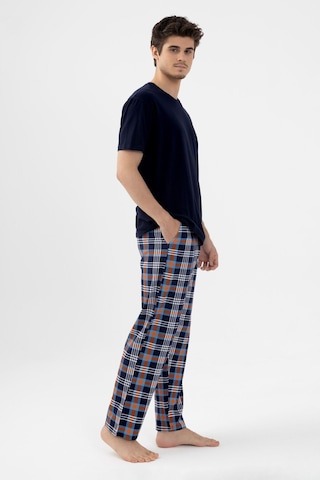 Koza İç Giyim Erkek Kısa Kollu Ekose Desenli Pamuklu Pijama Takımı Ko6303pj-5 Lacivert