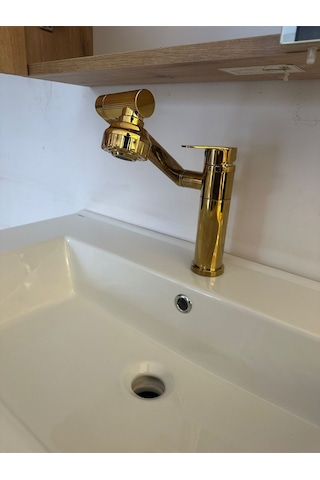 Boheme Fleko Akrobat Hareketli Çok Fonksiyonlu Lavabo Bataryası Gold