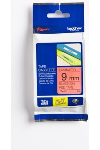 Brother P-Touch Tze-421 Tze-Tape 9Mm Kirmizi Üzerine Siyah Lamina