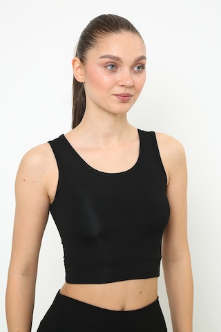Askılı Body Crop Top Üst - Siyah Siyah