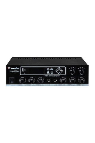 Westa Wm-605u Usb-bluetooth 2 Bölgeli 2 Mikrofon Girişli 100 Watt Trafolu Anfi