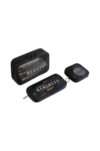 Yifomall Siyah Orta Boy Dokuma Organizer Çanta - Giyim Ve Kozmetik İçin Seyahat & Ev Depolama Çantası