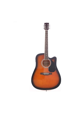 Almira F650n-sbc Elektro Akustik Gitar - Sunburst Başlangıç/orta - Cutaway Kasa Sunburst Finish, Sahne Kullanımı İçin Ekolayzer Sistemi, Kapalı Mekanizma Burgular Ölçüler: 41 İnç Standart Dreadnought