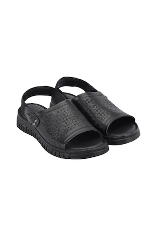 Forelli 38507 Alice-g Siyah Kadın Comfort Deri Sandalet 001