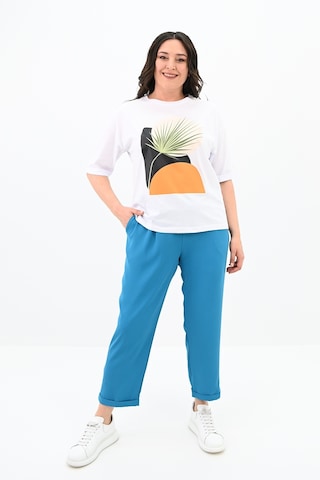 Kadın Büyük Beden Baskı Detaylı T-shirt Takım 8105-24 001