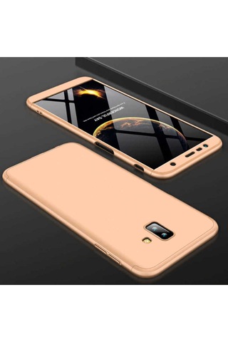 Samsung Uyumlu Galaxy J6 Plus Kılıf Zore Ays Kapak Gold