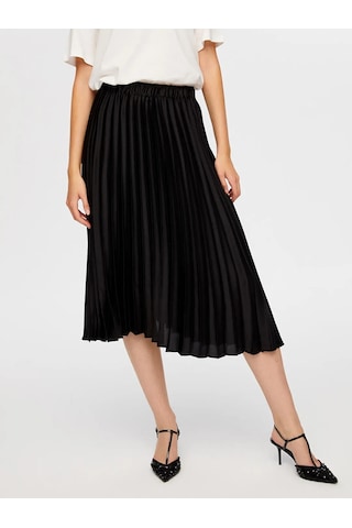 Faik Sönmez Pilise Saten Kadın Uzun Etek W26etk005 Siyah