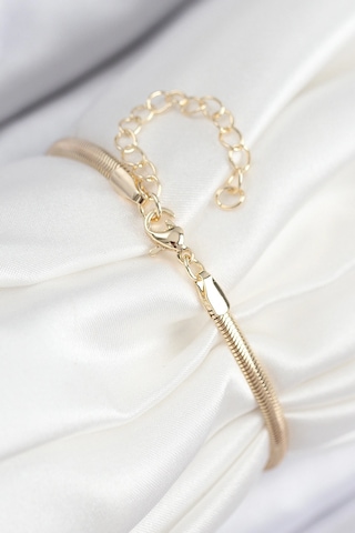 Pirinç Zirkon Taşlı Yonca Model Gold Renk Kadın Bileklik Çok Renkli 08251540