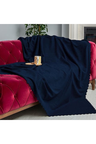 Kaymaz Koltuk Örtüsü Çift Taraflı Mikrofiber Şönil 175x350 Cm Xl- Lacivert Kedi Köpek Ve Çocuk Dostu Lacivert