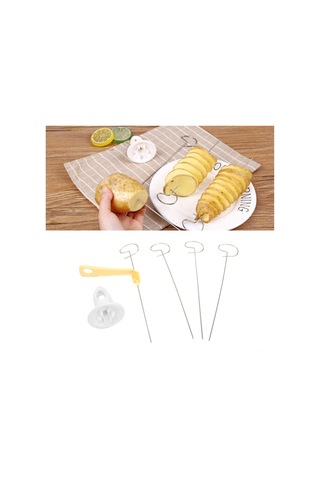 Vkemall Evde Patatesi Spiralli Dilimlemek İçin El İşlemli Paslanmaz Çelik Dilimleyici - Modern Mutfak Aleti Diğer