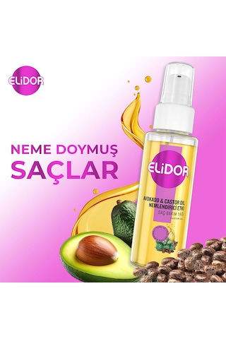 Elidor Avokado ve Castor Oil Nemlendirici Etki Saç Bakım Yağı 2 x 80 ML