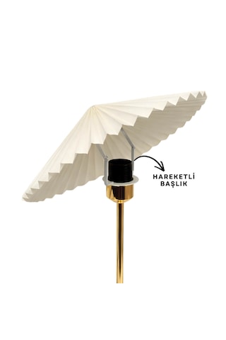 Homing Glow Ahşap Tabanlı Gold Abajur 242407 Krem
