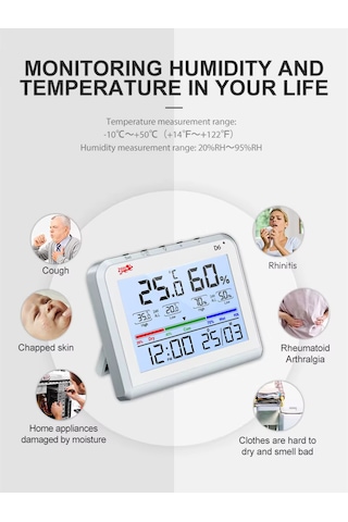 Life Net Medikal Dijital Termometre Isı Ve Nem Ölçer D6