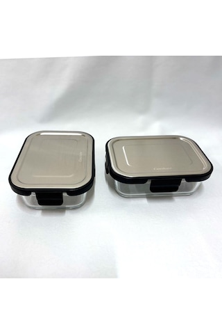 Cooker Ckr3487 Cam Saklama Kabı 640 Ml Siyah 2 Adet Siyah