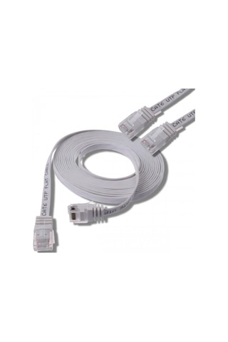 Irenis CAT6 Kablo Yassı Ethernet Network Lan Ağ İnternet Kablosu 10 M Beyaz