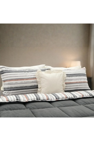 Sherpa Comforter Çift Kişilik Uyku Seti - Antrasit