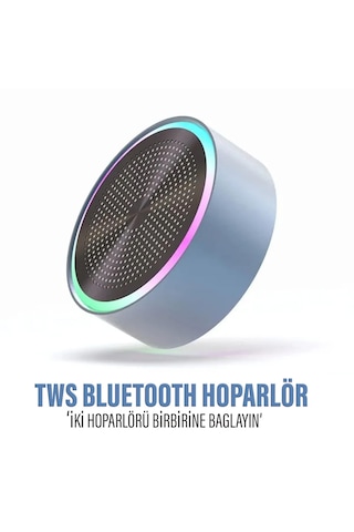 Mini Bluetooth Hoparlör Ses Bombatws Çift Hoparlör Bağlantı Mavi