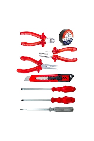 3 Lü Pense Set 3 Lü Tornavida Takımı Elektrik Bandı Falçata+takım