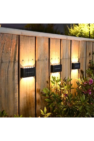 Dofolink 2 Adet Güneş Enerjili Duvara Monte 10 Led Işık - Ip65 Su Geçirmez Bahçe Çit Bahçe Işığı - Sıcak Beyaz Işık Diğer
