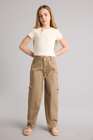 Defacto Baggy Fıt Gabardin Pantolon Kız Çocuk H1949a826smkh436 Haki-kh436