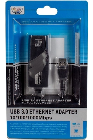 POWERMASTER PM-16299 USB 3.0 TO ETHERNET 10/100/1000MBPS GİGABİT ETHERNET ÇEVİRİCİ ADAPTÖR