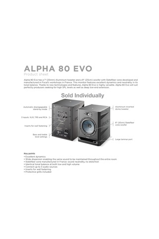 Focal Profesyonel Alpha 80 Evo Stüdyo Monitörler - Siyah