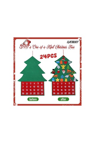 Keçe Noel Ağacı Kübik Takvim Dokumasız Noel Ağacı Asılı Çocuklar İçin Kendin Yap Keçe Noel Ağacı