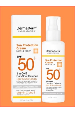 Dermaderm Leke Karşıtı Yüz ve Vücut Güneş Kremi SPF50+ 100 G
