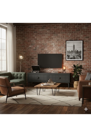 Tsa1201a - Yuka Tv Stand Antrasit 120cm Beyaz