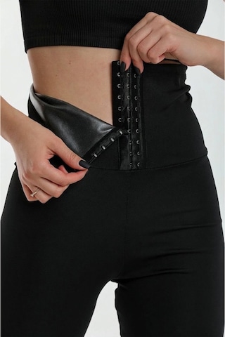 Fit Women Kadın Agraflı Termal Sauna Tayt 4409 Siyah